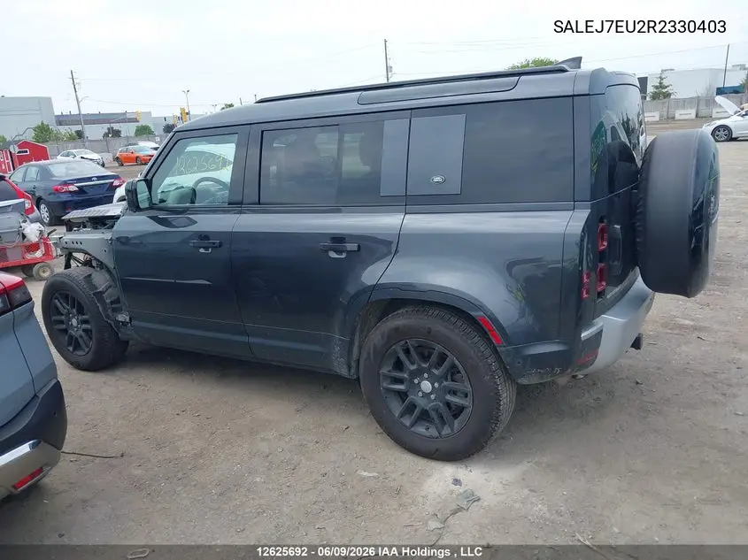 2024 Land Rover Defender 110 S VIN: SALEJ7EU2R2330403 Lot: 12625692