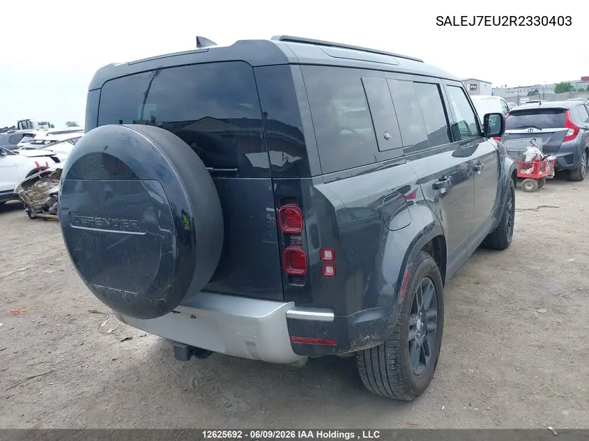 2024 Land Rover Defender 110 S VIN: SALEJ7EU2R2330403 Lot: 12625692