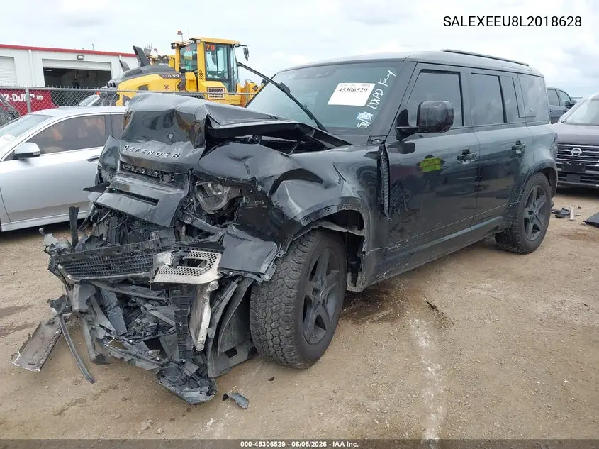 2020 Land Rover Defender 110 X VIN: SALEXEEU8L2018628 Lot: 45306529