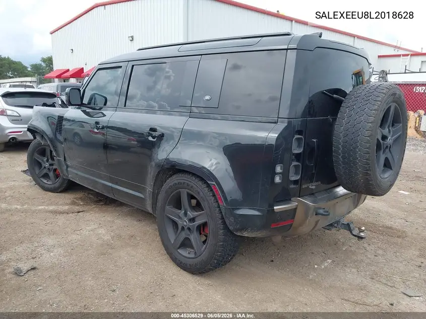 2020 Land Rover Defender 110 X VIN: SALEXEEU8L2018628 Lot: 45306529