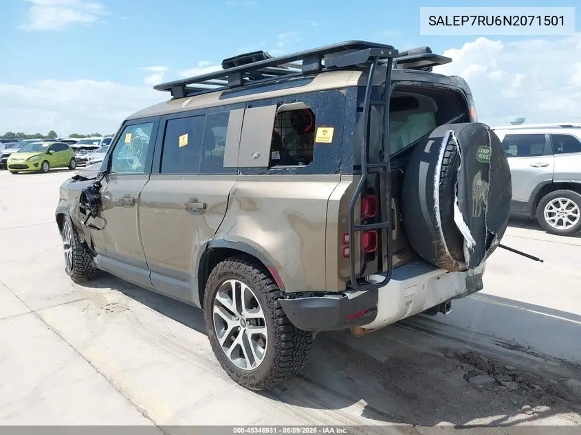 2022 Land Rover Defender 110 Se VIN: SALEP7RU6N2071501 Lot: 45346931
