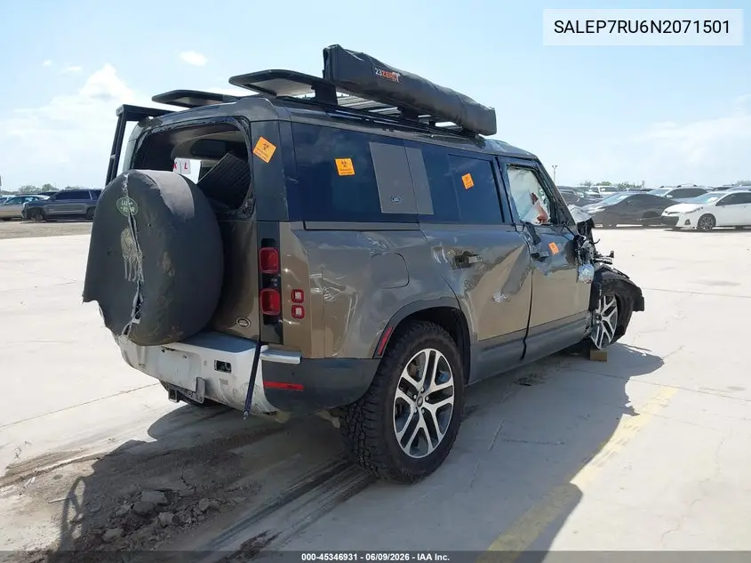 2022 Land Rover Defender 110 Se VIN: SALEP7RU6N2071501 Lot: 45346931