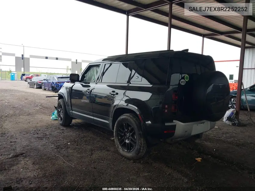 2024 Land Rover Defender 110 P300 VIN: SALEJ7EX8R2252252 Lot: 44980235