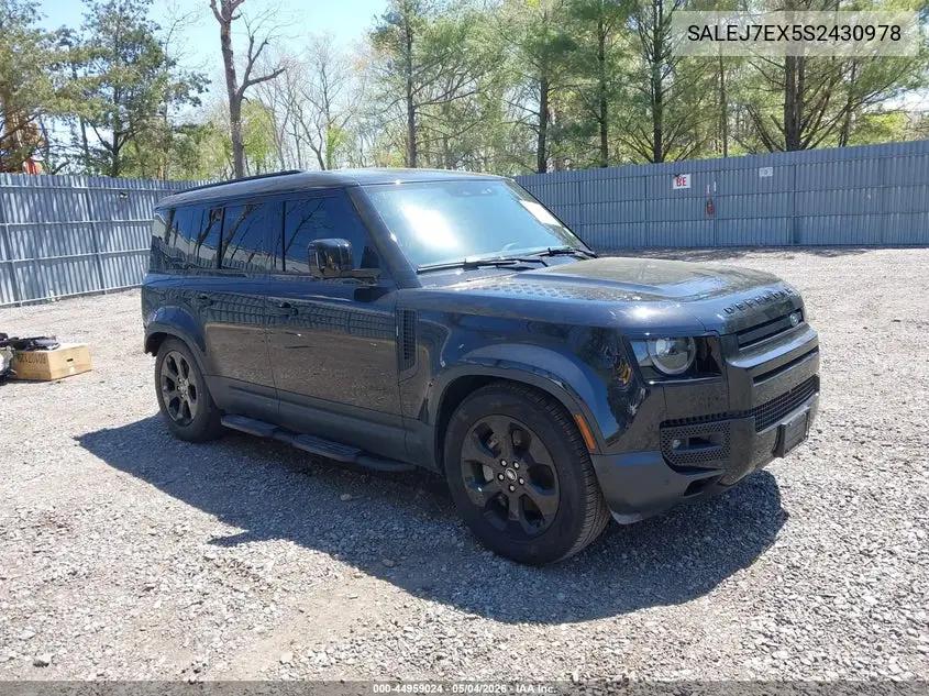 2025 Land Rover Defender 110 P300 VIN: SALEJ7EX5S2430978 Lot: 44959024