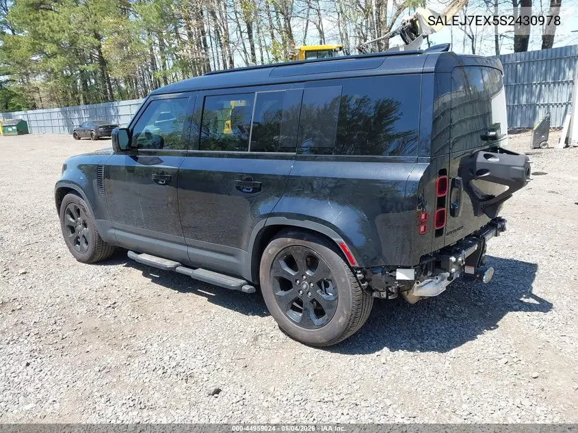 2025 Land Rover Defender 110 P300 VIN: SALEJ7EX5S2430978 Lot: 44959024