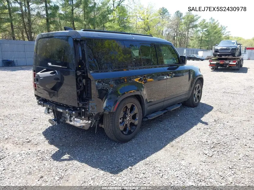 2025 Land Rover Defender 110 P300 VIN: SALEJ7EX5S2430978 Lot: 44959024