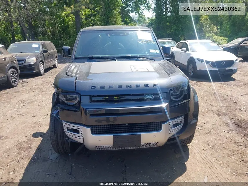 2025 Land Rover Defender 110 P300 VIN: SALEJ7EXXS2430362 Lot: 45124786