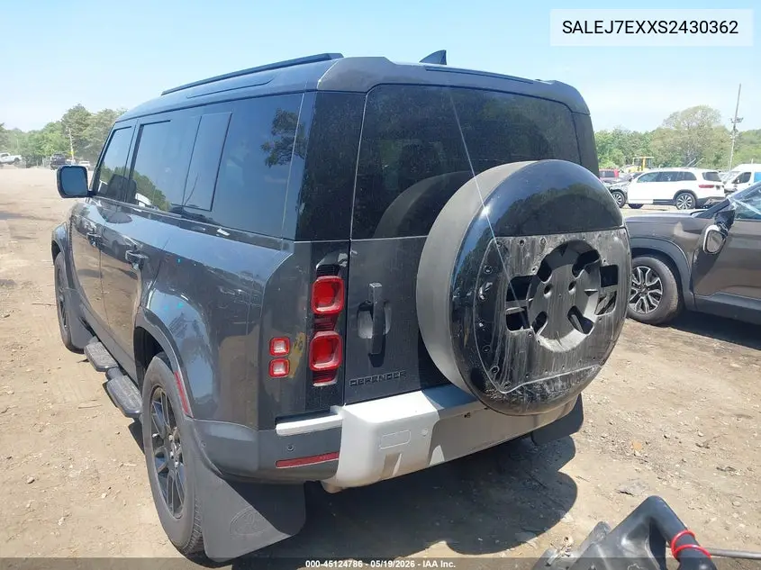 2025 Land Rover Defender 110 P300 VIN: SALEJ7EXXS2430362 Lot: 45124786