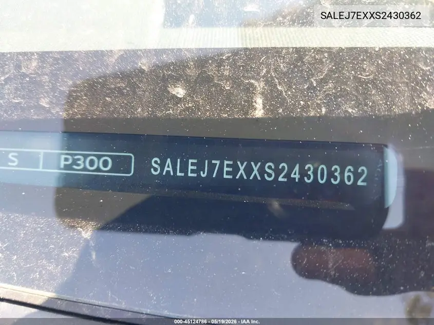 2025 Land Rover Defender 110 P300 VIN: SALEJ7EXXS2430362 Lot: 45124786