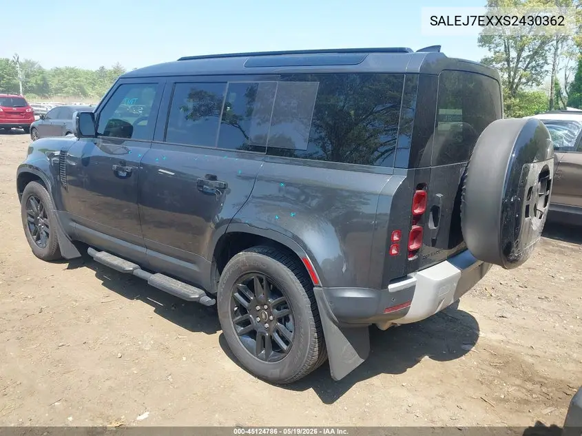 2025 Land Rover Defender 110 P300 VIN: SALEJ7EXXS2430362 Lot: 45124786