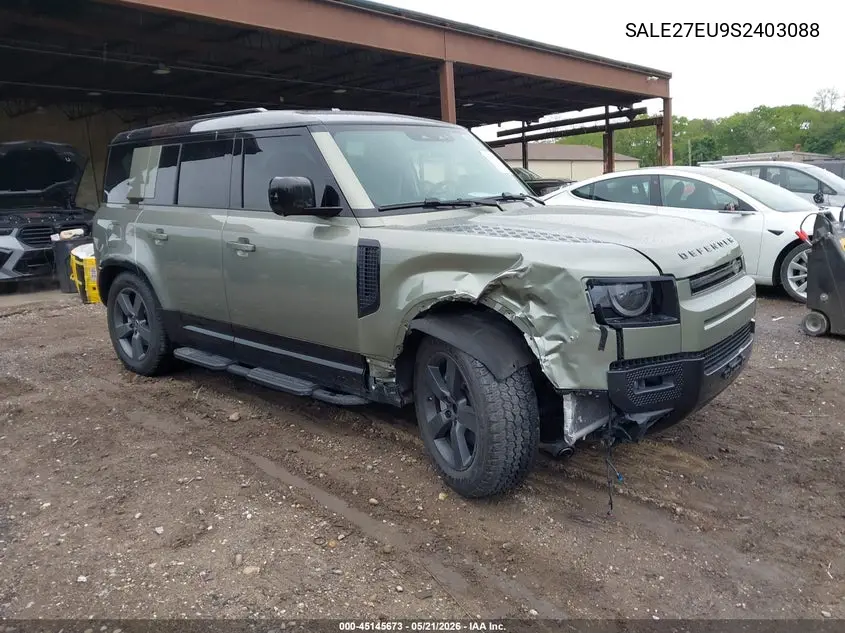 2025 Land Rover Defender 110 P400 X-Dynamic Se VIN: SALE27EU9S2403088 Lot: 45145673