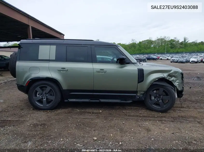 2025 Land Rover Defender 110 P400 X-Dynamic Se VIN: SALE27EU9S2403088 Lot: 45145673