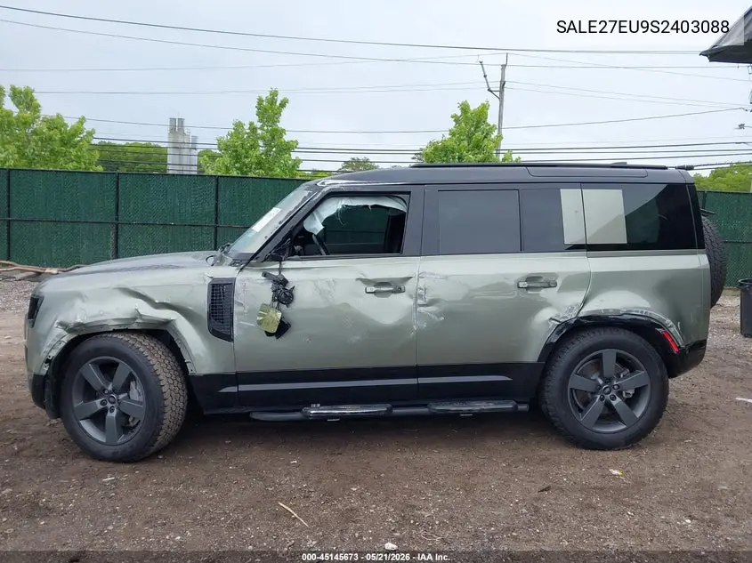 2025 Land Rover Defender 110 P400 X-Dynamic Se VIN: SALE27EU9S2403088 Lot: 45145673