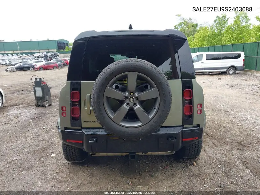 2025 Land Rover Defender 110 P400 X-Dynamic Se VIN: SALE27EU9S2403088 Lot: 45145673