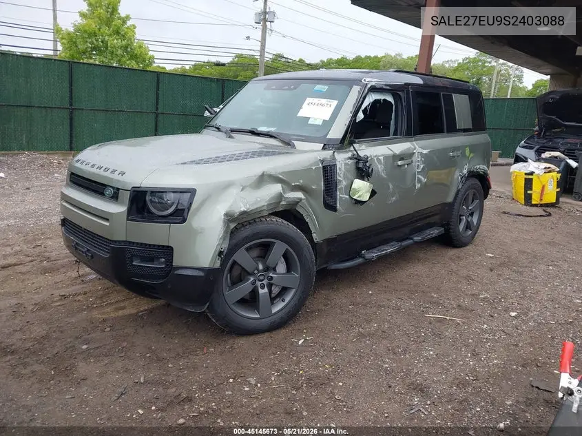 2025 Land Rover Defender 110 P400 X-Dynamic Se VIN: SALE27EU9S2403088 Lot: 45145673