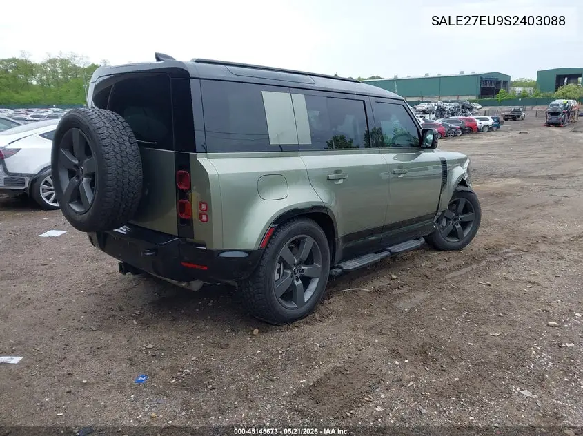 2025 Land Rover Defender 110 P400 X-Dynamic Se VIN: SALE27EU9S2403088 Lot: 45145673