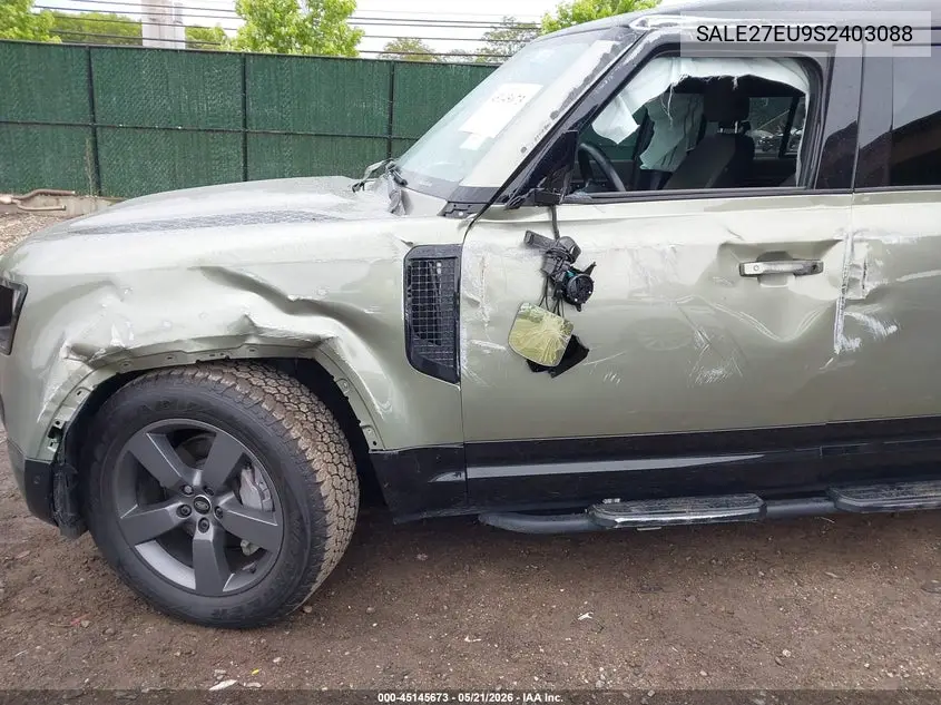 2025 Land Rover Defender 110 P400 X-Dynamic Se VIN: SALE27EU9S2403088 Lot: 45145673