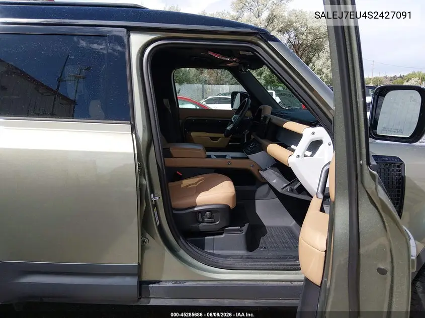 2025 Land Rover Defender 110 P400 S VIN: SALEJ7EU4S2427091 Lot: 45285686