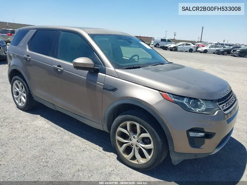 2015 Land Rover Discovery Sport Hse VIN: SALCR2BG0FH533008 Lot: 45302795