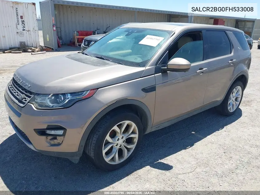 2015 Land Rover Discovery Sport Hse VIN: SALCR2BG0FH533008 Lot: 45302795