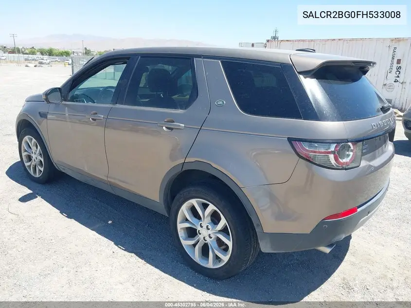 2015 Land Rover Discovery Sport Hse VIN: SALCR2BG0FH533008 Lot: 45302795