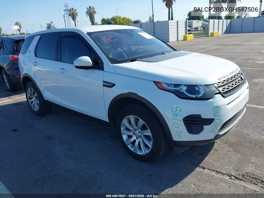 2016 Land Rover Discovery Sport Se VIN: SALCP2BGXGH547506 Lot: 45015527