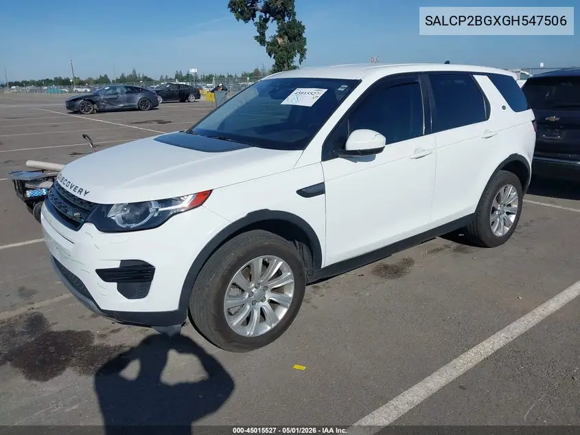 2016 Land Rover Discovery Sport Se VIN: SALCP2BGXGH547506 Lot: 45015527