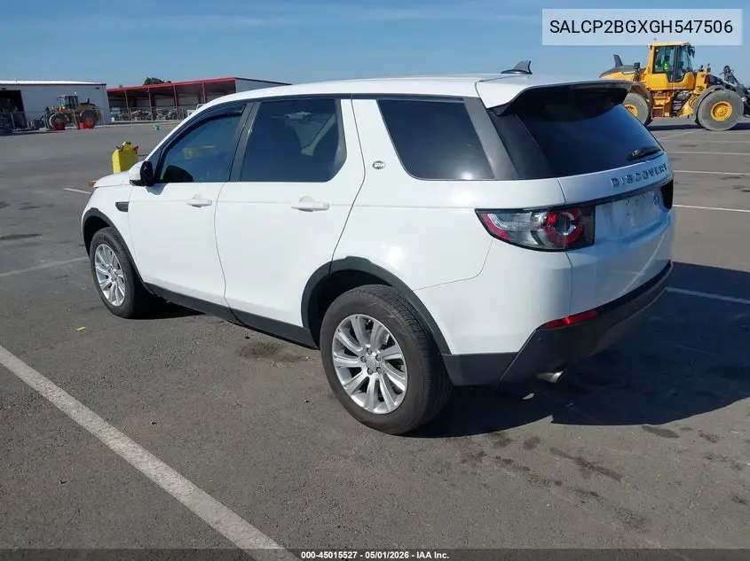 2016 Land Rover Discovery Sport Se VIN: SALCP2BGXGH547506 Lot: 45015527