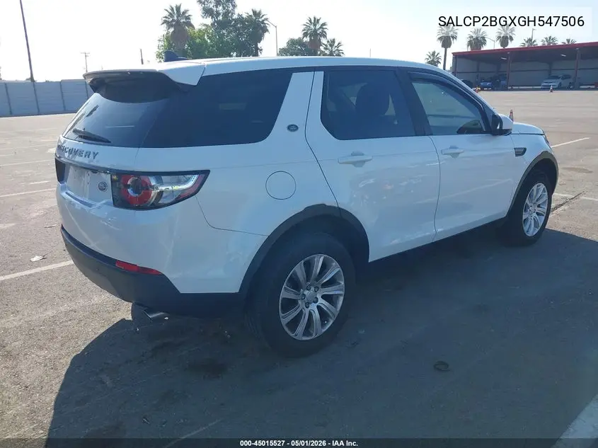 2016 Land Rover Discovery Sport Se VIN: SALCP2BGXGH547506 Lot: 45015527