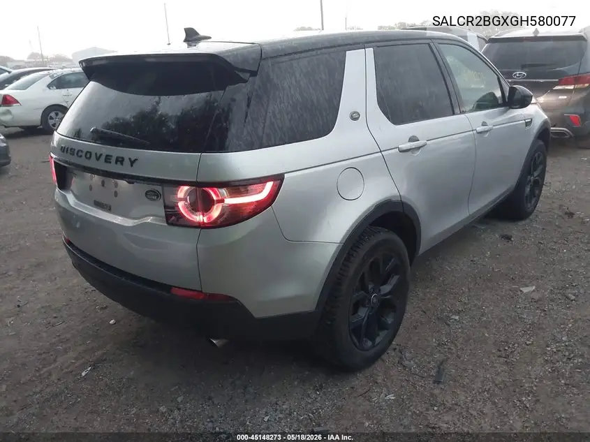 2016 Land Rover Discovery Sport Hse VIN: SALCR2BGXGH580077 Lot: 45148273