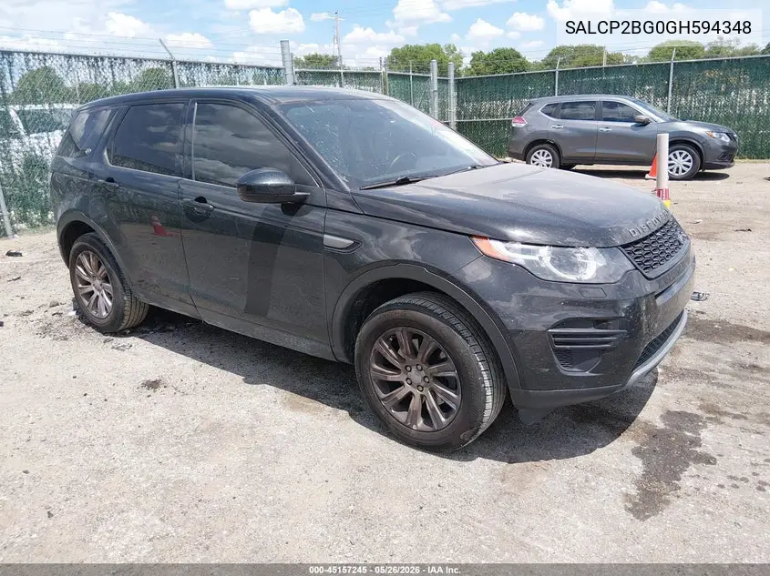 2016 Land Rover Discovery Sport Se VIN: SALCP2BG0GH594348 Lot: 45157245