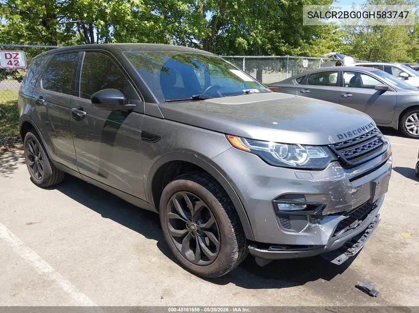 2016 Land Rover Discovery Sport Hse VIN: SALCR2BG0GH583747 Lot: 45161656