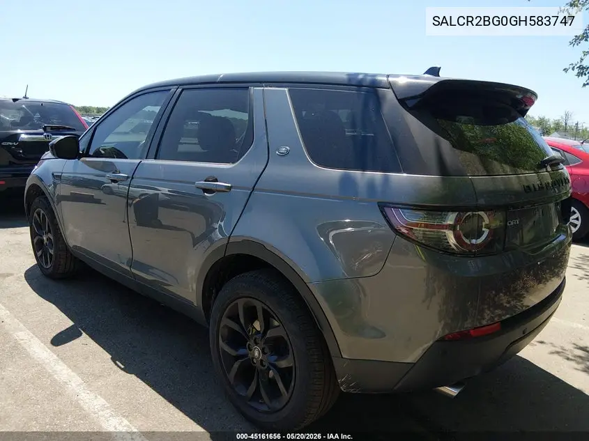 2016 Land Rover Discovery Sport Hse VIN: SALCR2BG0GH583747 Lot: 45161656