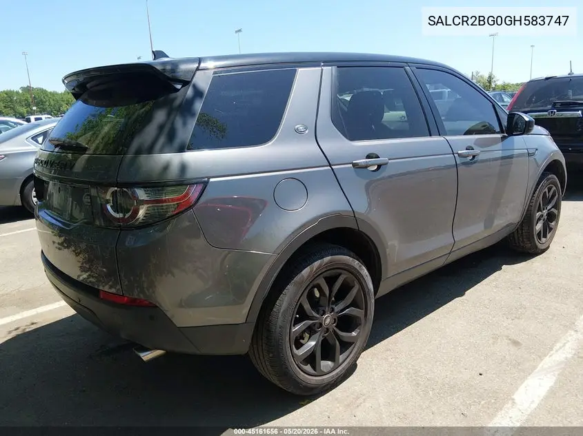 2016 Land Rover Discovery Sport Hse VIN: SALCR2BG0GH583747 Lot: 45161656