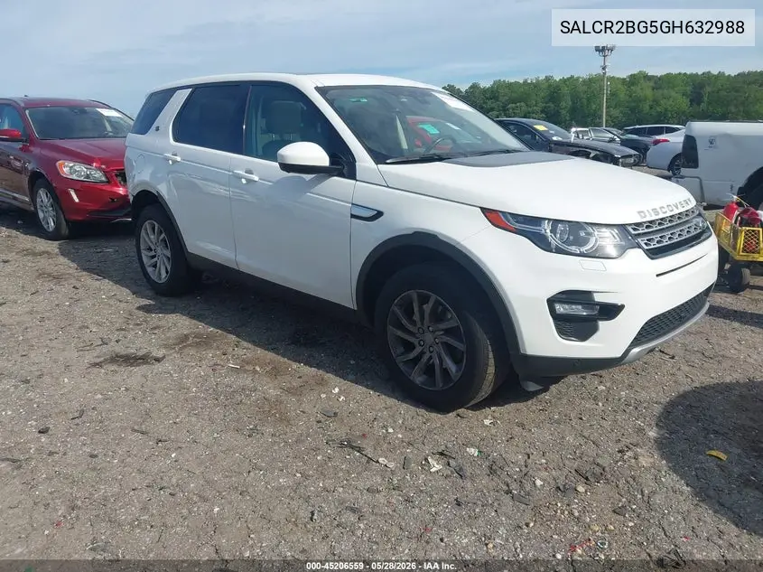 2016 Land Rover Discovery Sport Hse VIN: SALCR2BG5GH632988 Lot: 45206559