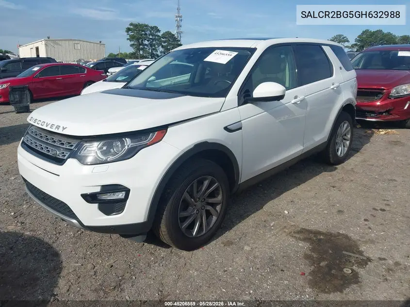 2016 Land Rover Discovery Sport Hse VIN: SALCR2BG5GH632988 Lot: 45206559