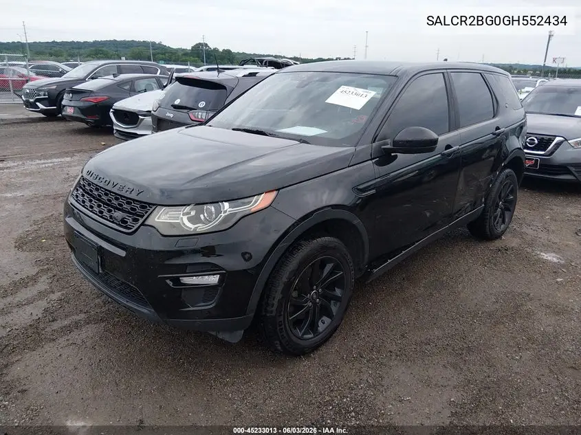 2016 Land Rover Discovery Sport Hse VIN: SALCR2BG0GH552434 Lot: 45233013