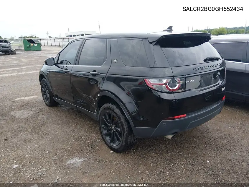 2016 Land Rover Discovery Sport Hse VIN: SALCR2BG0GH552434 Lot: 45233013