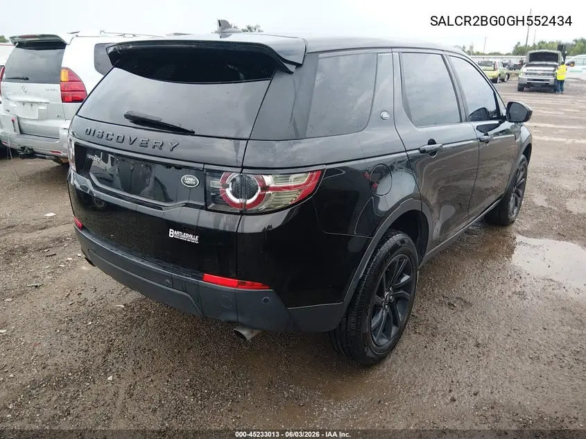 2016 Land Rover Discovery Sport Hse VIN: SALCR2BG0GH552434 Lot: 45233013