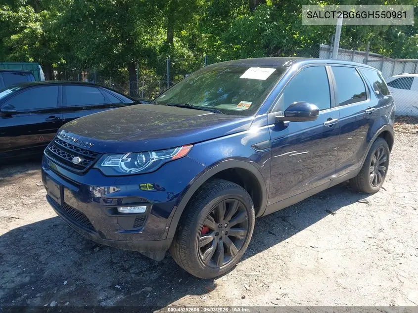 2016 Land Rover Discovery Sport Hse Lux VIN: SALCT2BG6GH550981 Lot: 45252606