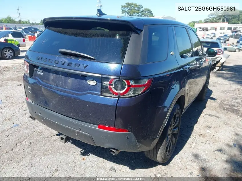 2016 Land Rover Discovery Sport Hse Lux VIN: SALCT2BG6GH550981 Lot: 45252606