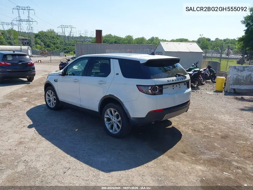 2016 Land Rover Discovery Sport Hse VIN: SALCR2BG2GH555092 Lot: 45262855