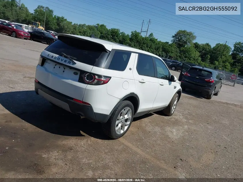 2016 Land Rover Discovery Sport Hse VIN: SALCR2BG2GH555092 Lot: 45262855