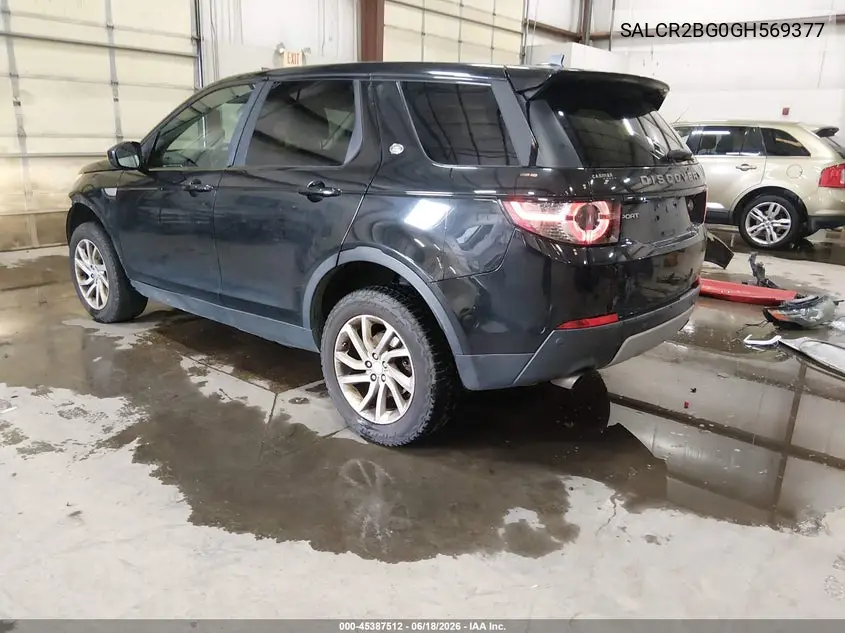 2016 Land Rover Discovery Sport Hse VIN: SALCR2BG0GH569377 Lot: 45387512