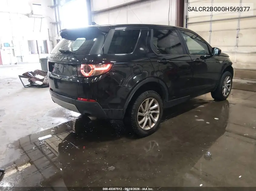 2016 Land Rover Discovery Sport Hse VIN: SALCR2BG0GH569377 Lot: 45387512