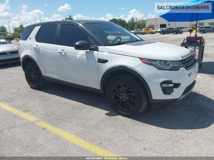 2016 Land Rover Discovery Sport Hse VIN: SALCR2BG4GH596985 Lot: 45419946