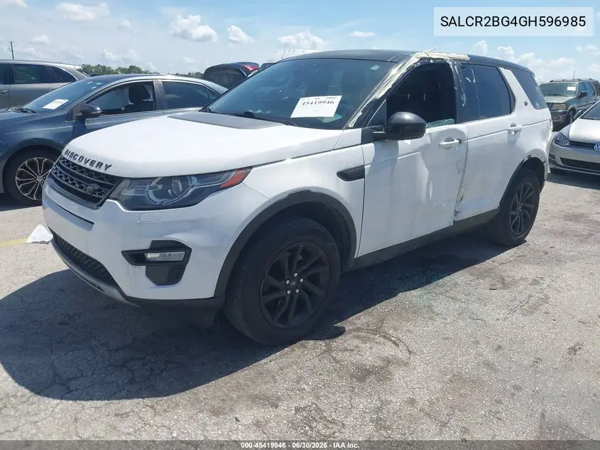2016 Land Rover Discovery Sport Hse VIN: SALCR2BG4GH596985 Lot: 45419946
