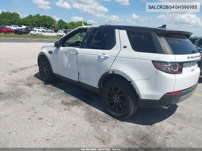 2016 Land Rover Discovery Sport Hse VIN: SALCR2BG4GH596985 Lot: 45419946
