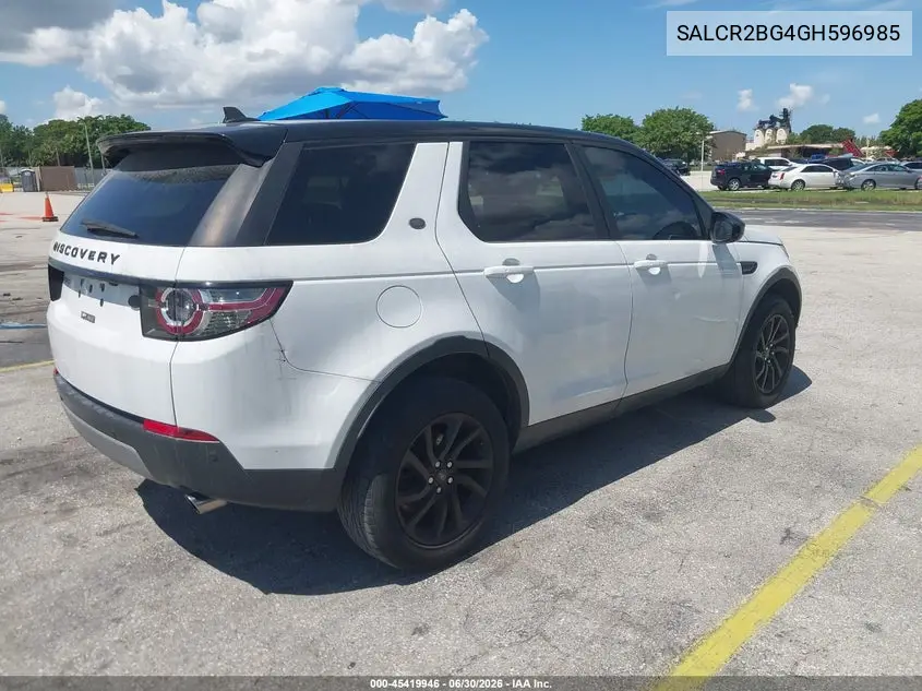 2016 Land Rover Discovery Sport Hse VIN: SALCR2BG4GH596985 Lot: 45419946