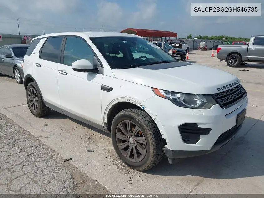 2016 Land Rover Discovery Sport Se VIN: SALCP2BG2GH546785 Lot: 45433434